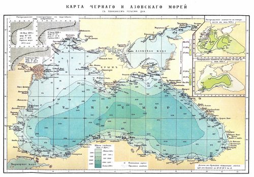 Карта Черного и Азовского морей, словарь Брокгауза и Ефрона